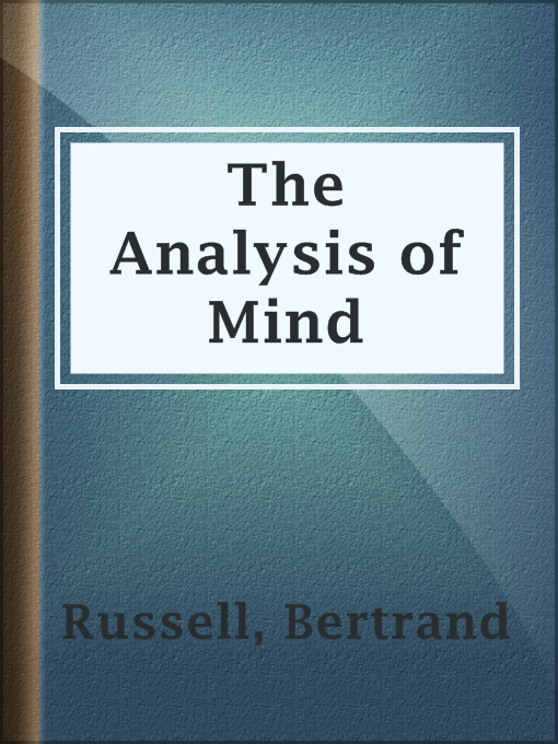 Cover of The Analysis of Mind